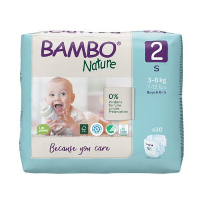 Эко-подгузники Bambo Nature 2 (3-6 кг), 30 шт купить оптом в Сочи