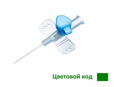 Катетер внутривенный безопасный (IV) "ПОЛИСЕЙФТИ" - 18G, 45 мм; с доп. портом и крылышками; полиуретан - 50 шт/уп